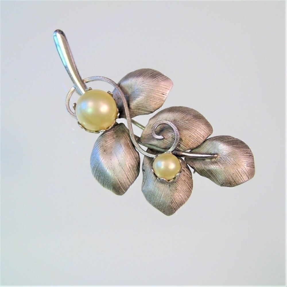 Vintage Bond Boyd Sterling Leaf Branch Brooch